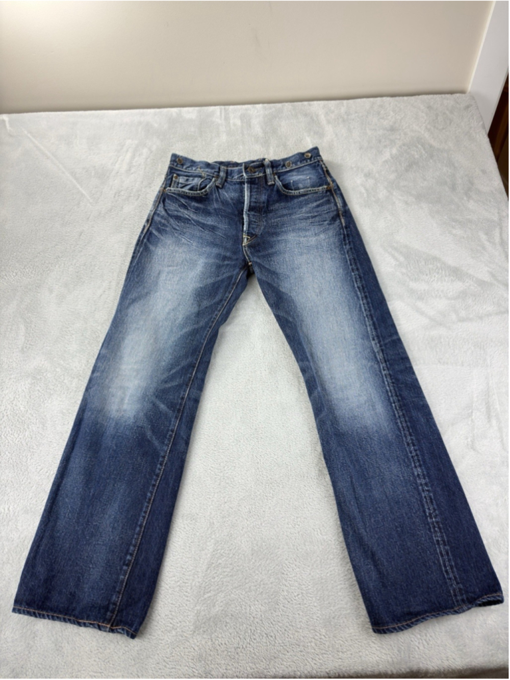 Kapital Men's Sz 29 W x 28 L Red Selvedge Japanese Denim Button Fly 100% Cotton